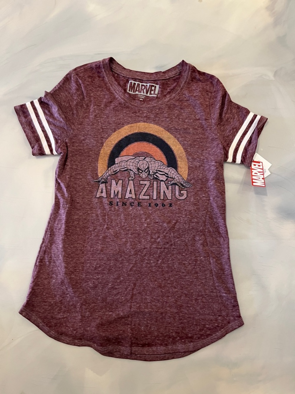 Marvel Maroon Short-Sleeve Spider-Man 'Amazing' Graphic Tee woman-small